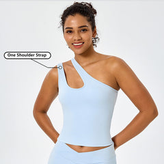 OEM Women Sports Vest With One Shoulder Strap Yoga Bra