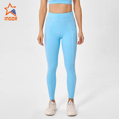 Custom Women Recycled High Waist Contrast Yoga Leggings | INGORSPORTS