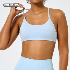Custom Activewear Women Thin Strap Backless Sports Yoga Bra