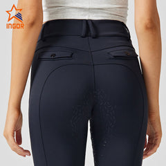 Gym Apparel Manufacturers Custom Women High Waist Non-Slip Equestrian Pants