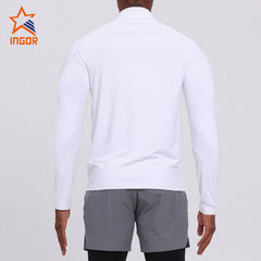 Custom Men Quick Drying Zipper Sports Gym Long Sleeve T Shirt