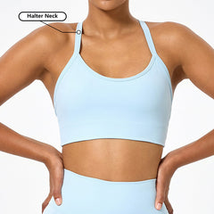 OEM Custom Recycled Neck-hanging Yoga Sports Bra