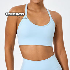 OEM Custom Recycled Neck-hanging Yoga Sports Bra