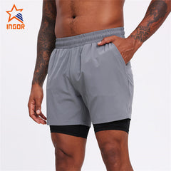 Custom Mens Gym Double-Layer Sports Quick-Dry Shorts