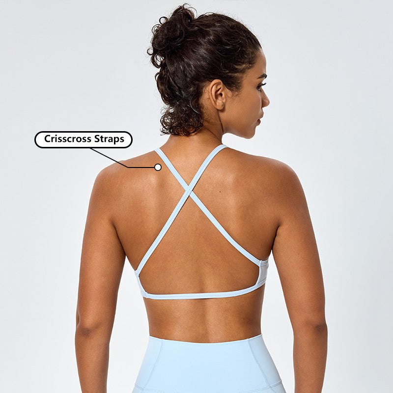 Custom Activewear Women Thin Strap Backless Sports Yoga Bra