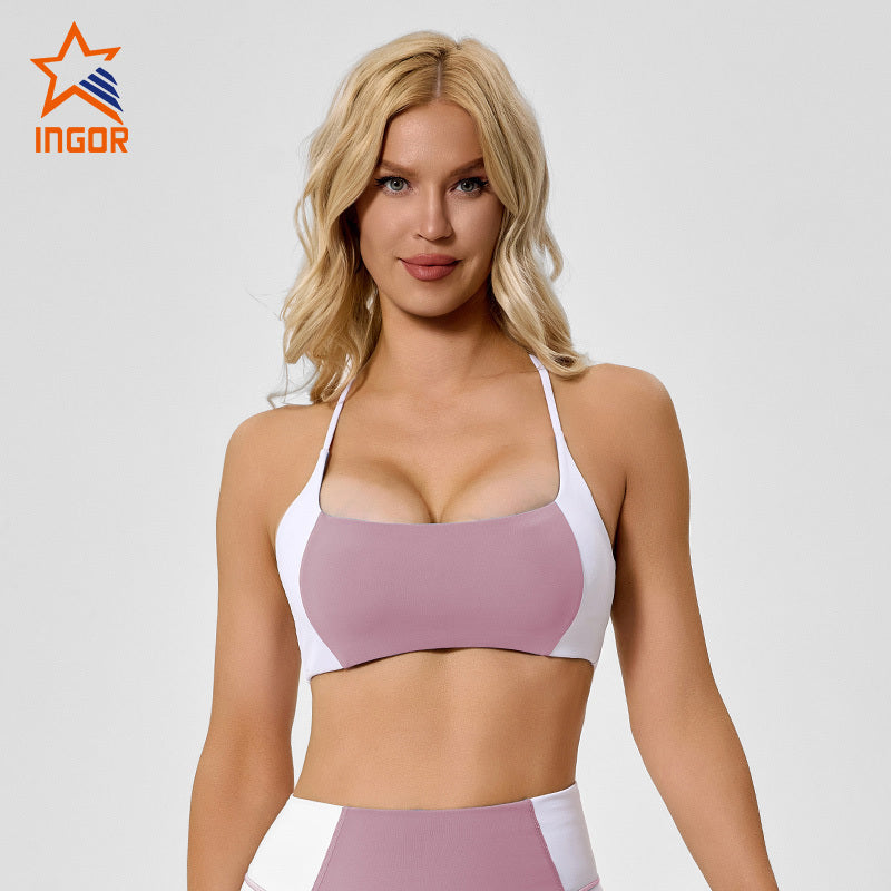 Custom Women Clashing Colors Breathable Sports Bra | INGORSPORTS