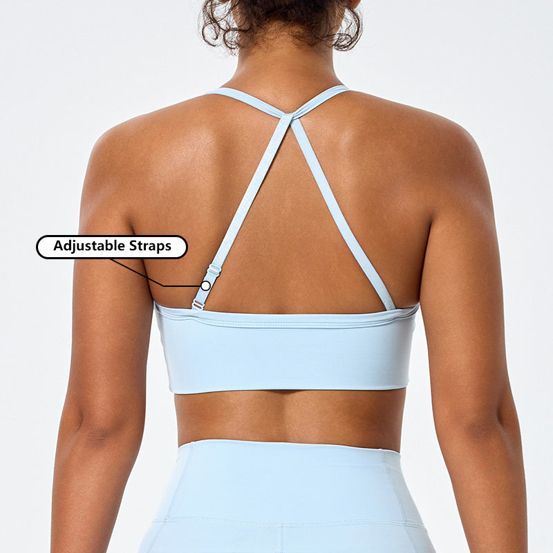 OEM Custom Recycled Neck-hanging Yoga Sports Bra